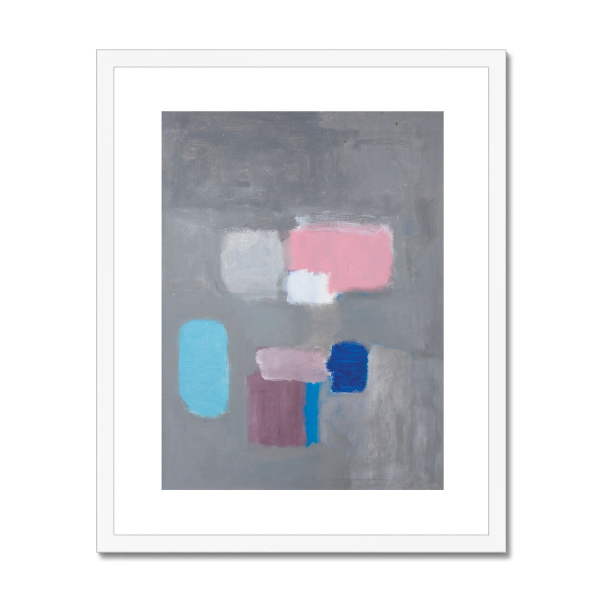 Framed & Mounted Print - Untitled Pink/Grey