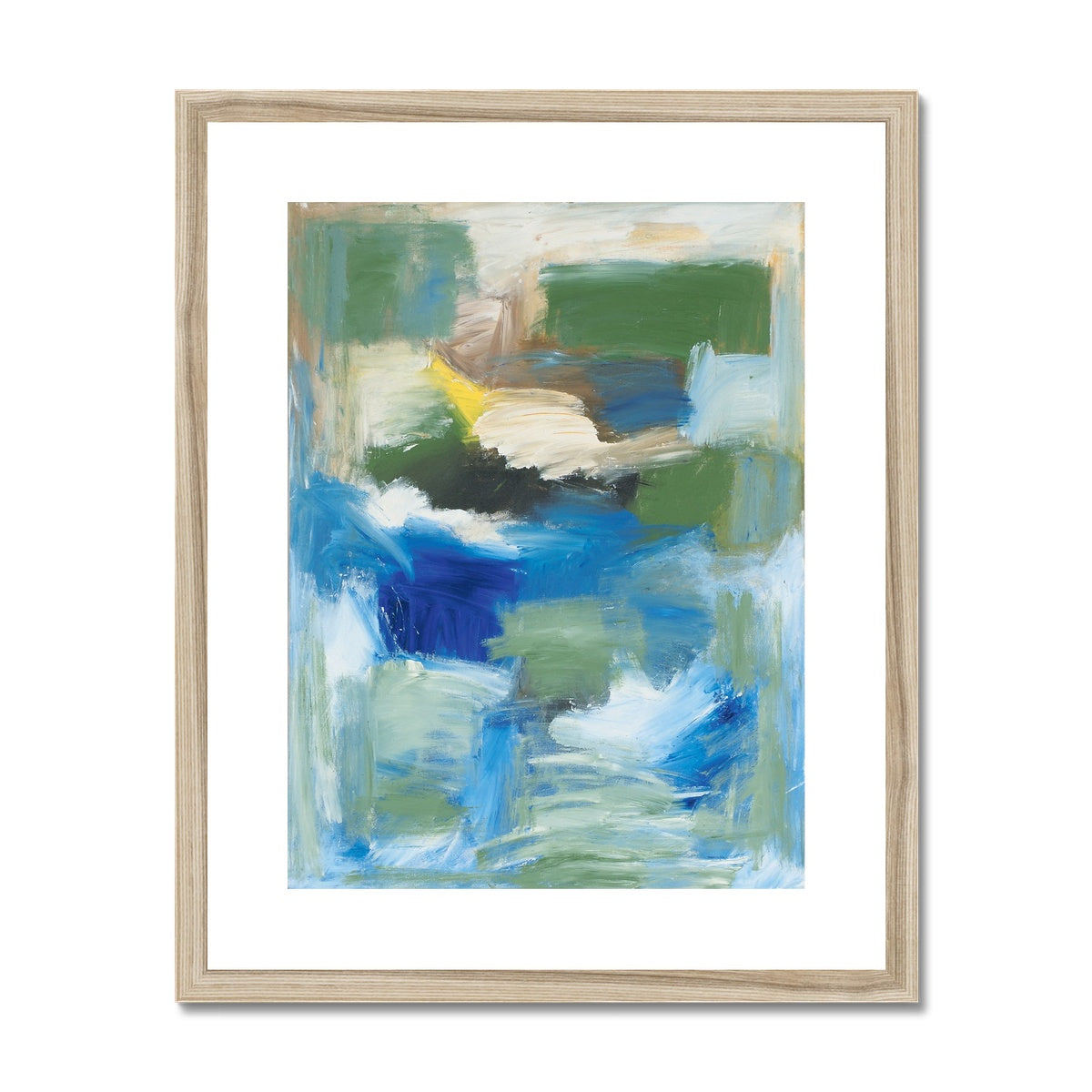 Framed & Mounted Print - Blue/Green Scape