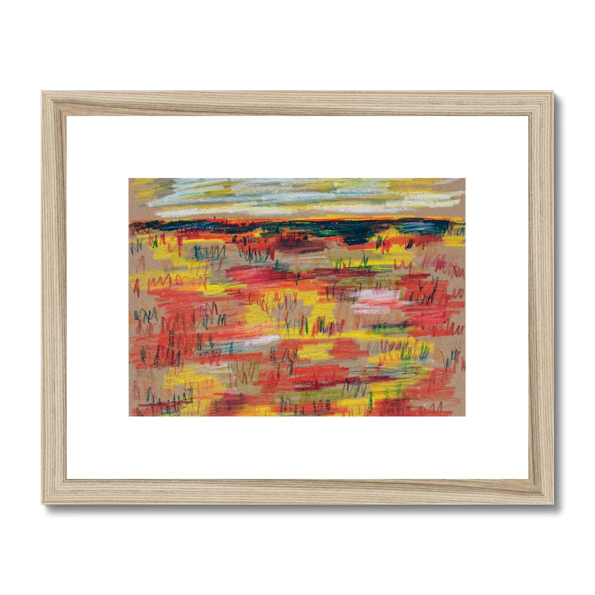 Framed & Mounted Print - Untitled Landscape in Red