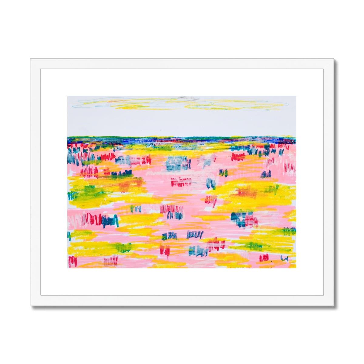 Framed & Mounted Print - Pink Landscape #2