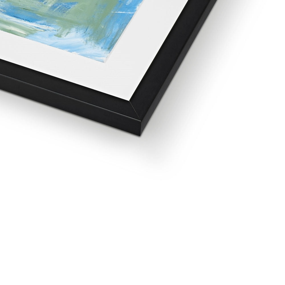 Framed & Mounted Print - Blue/Green Scape