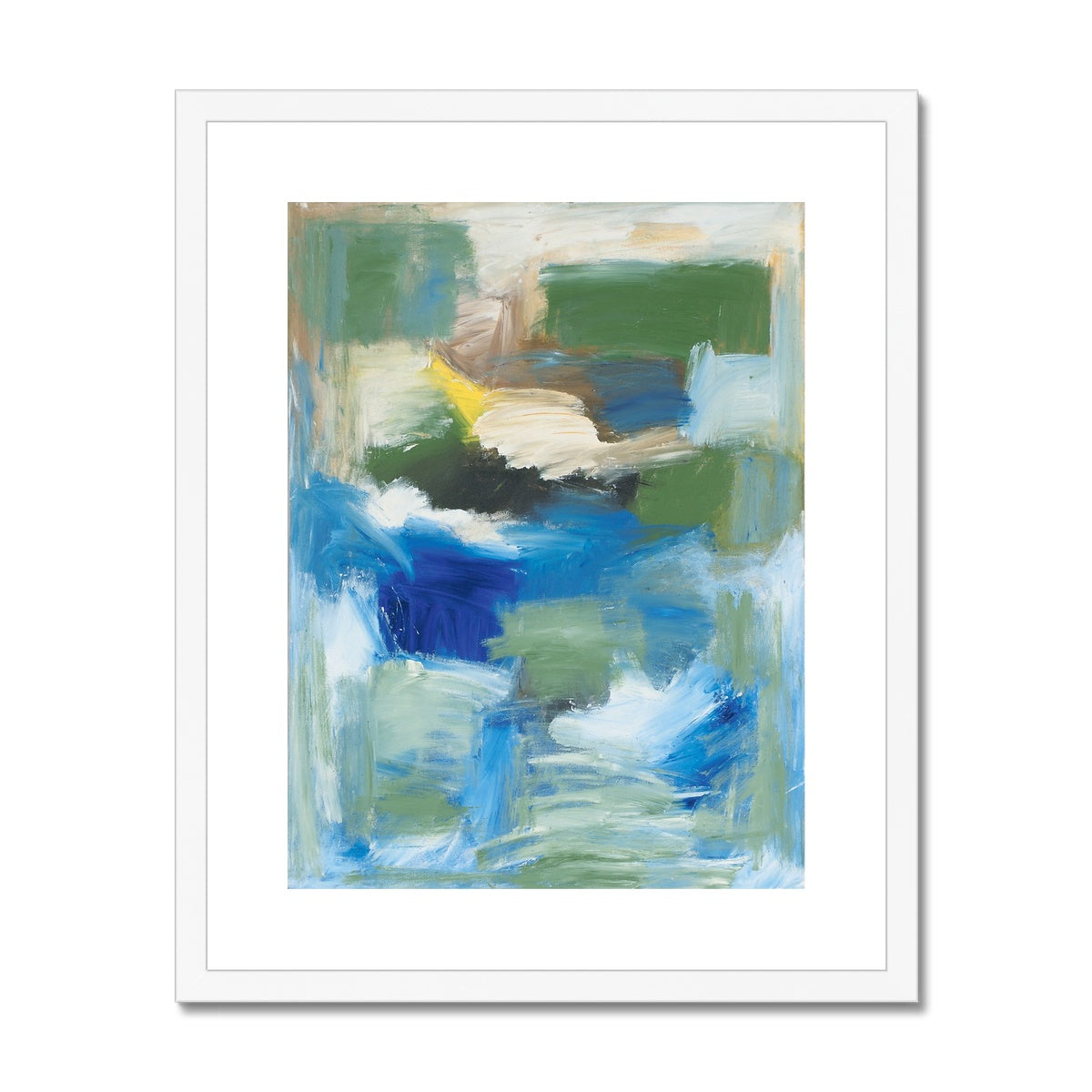 Framed & Mounted Print - Blue/Green Scape