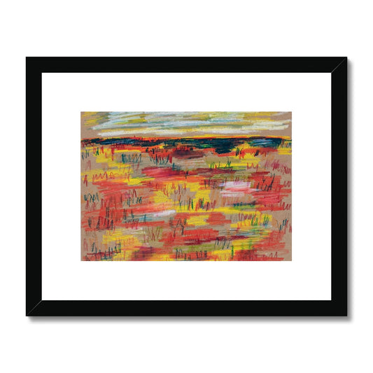 Framed & Mounted Print - Untitled Landscape in Red