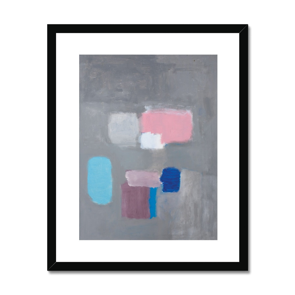 Framed & Mounted Print - Untitled Pink/Grey