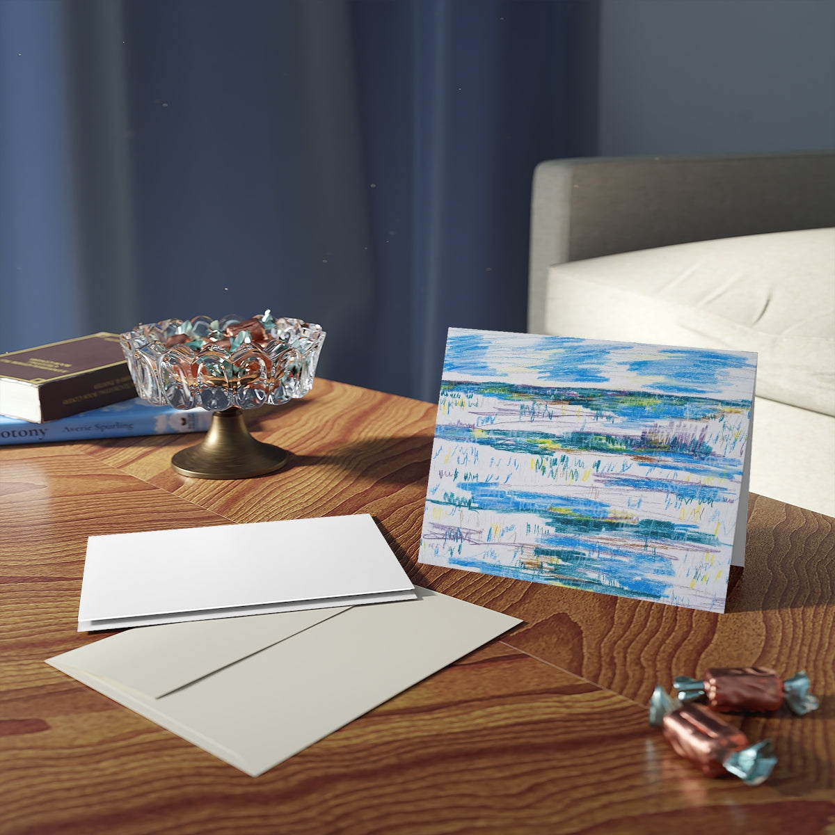 Blue/White Landscape - Greeting cards (8 pcs)