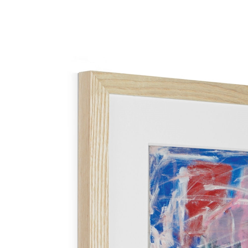 Framed & Mounted Print - Untitled Abstract Pink/Blue