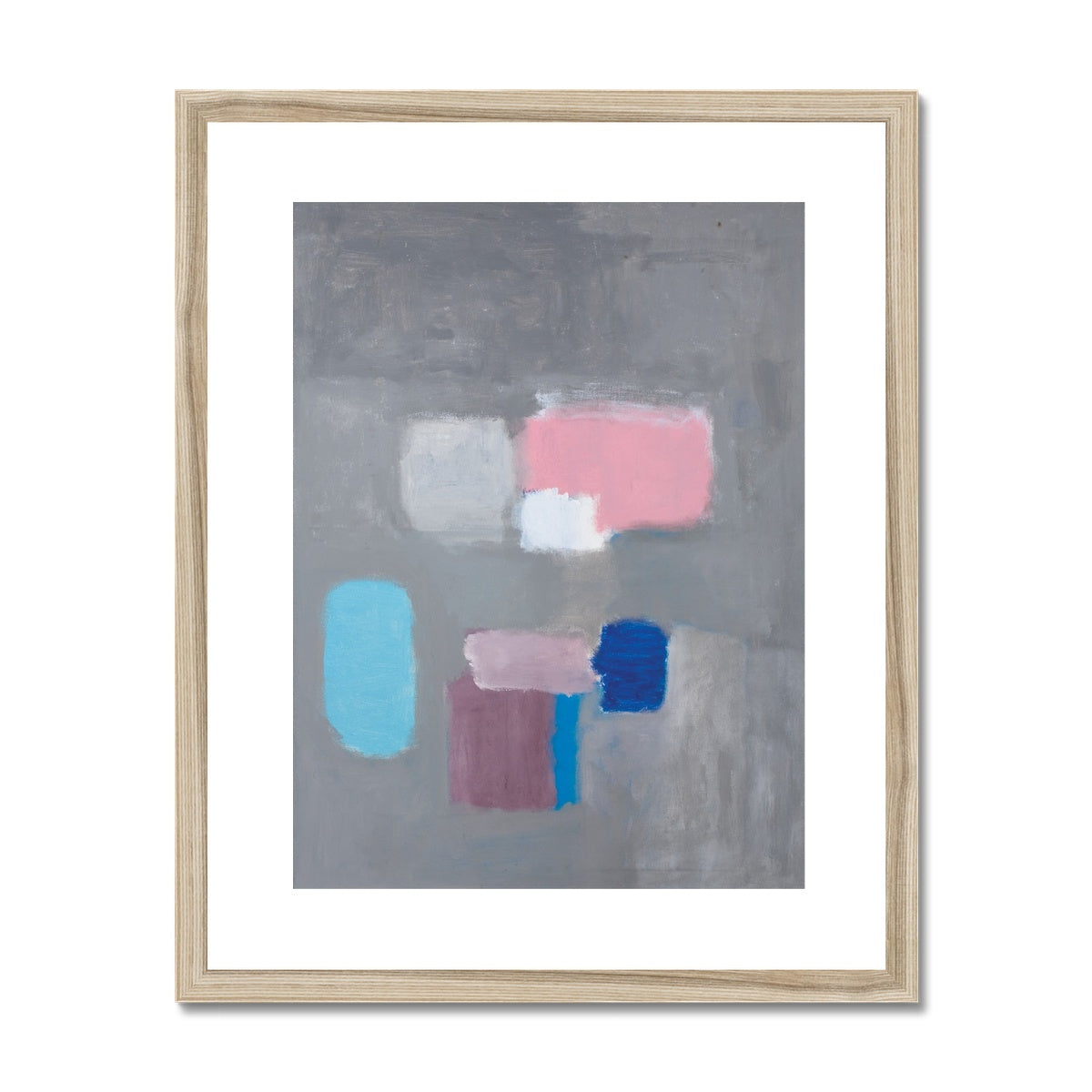 Framed & Mounted Print - Untitled Pink/Grey