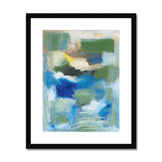 Framed & Mounted Print - Blue/Green Scape